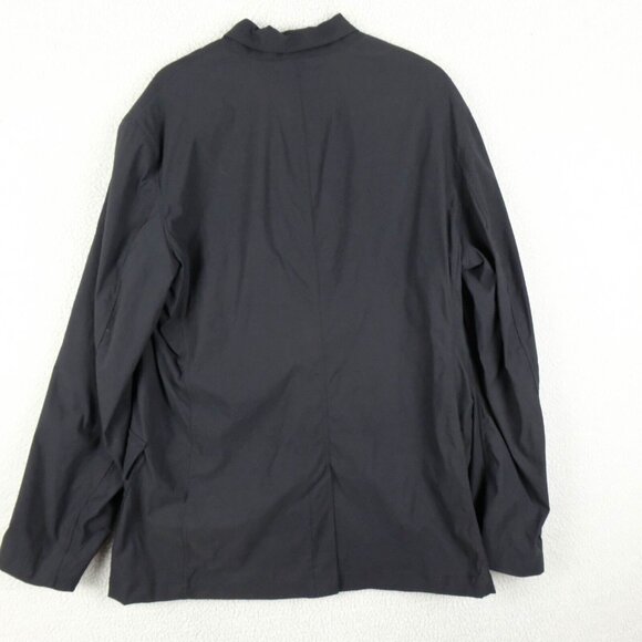 Eddie Bauer Travex Coat Mens 42 Large Black Button Up Casual City Chin Strap - Picture 4 of 9